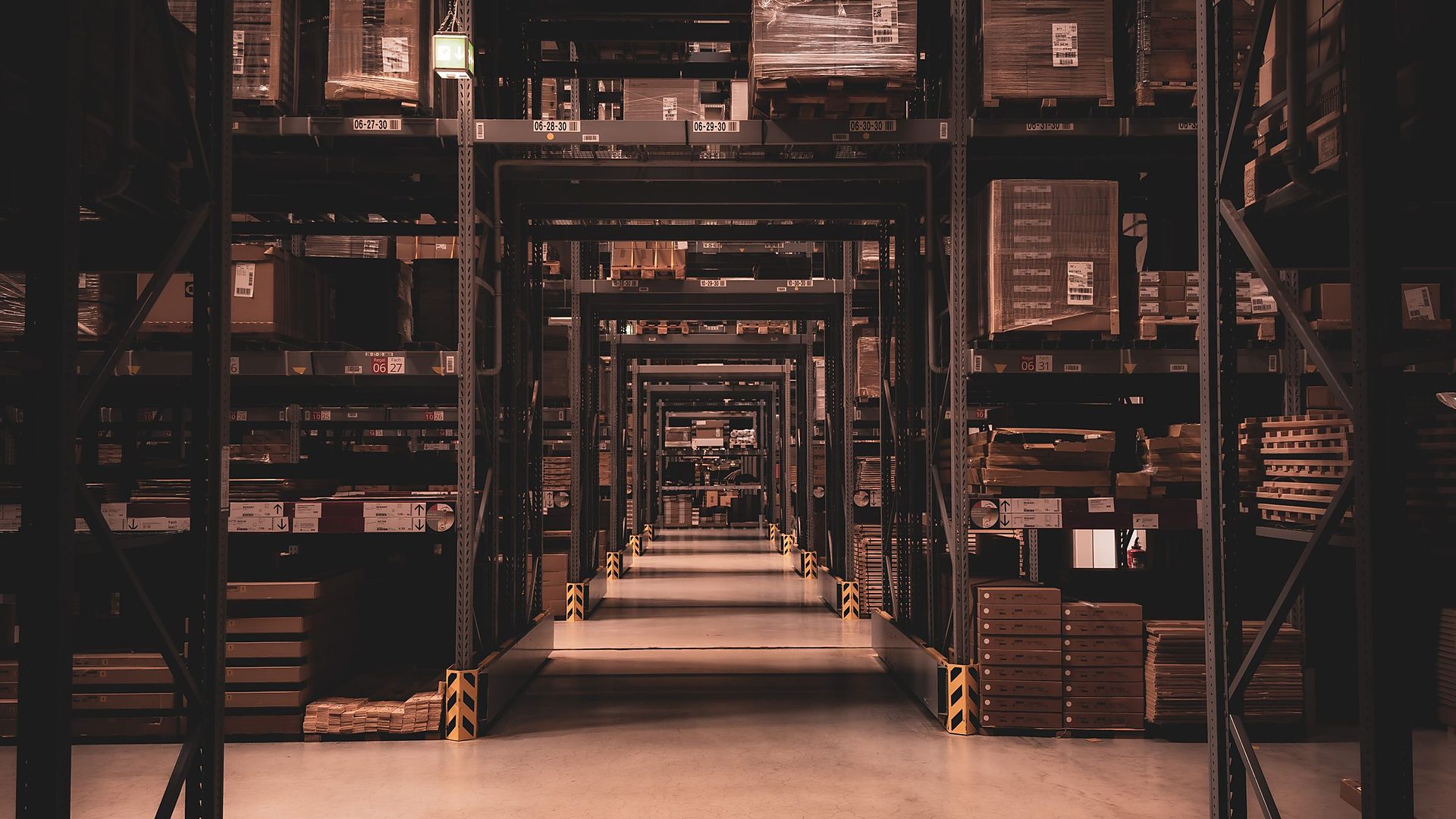 Distribution warehouse aisle